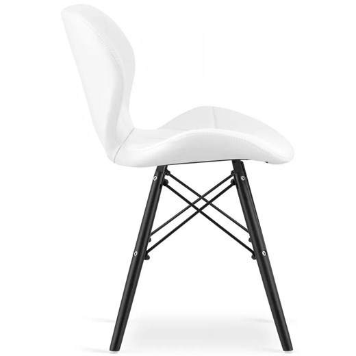 Zestaw 4 szt białych tapicerowanych krzeseł kuchennych - Zeno 5S Elior One Size Edinos.pl