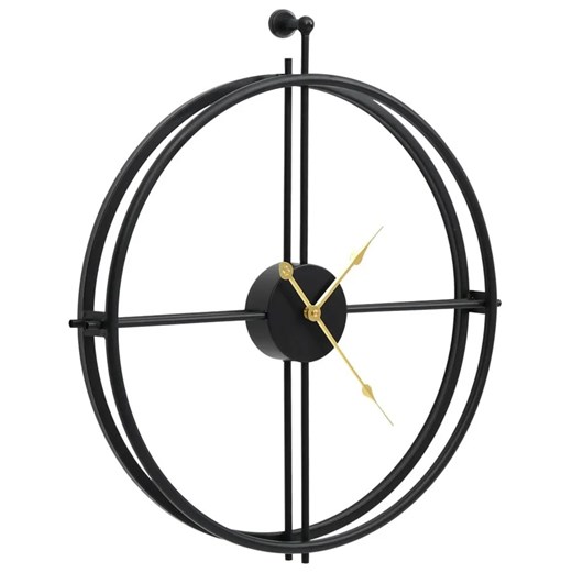 Czarny elegancki zegar ścienny ze złotymi wskazówkami 52 cm K4-G37 ze sklepu Edinos.pl w kategorii Zegary - zdjęcie 173967565