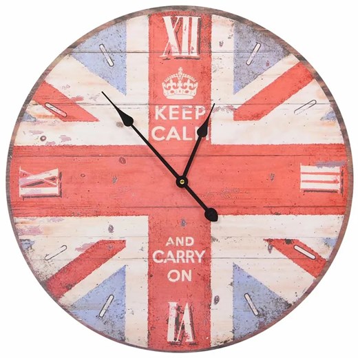 Wiszący zegar w stylu vintage z flagą UK 60 cm - Arktos 6X Elior One Size Edinos.pl