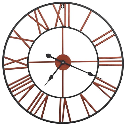 Ścienny zegar retro z czerwonymi wskazówkami 58 cm - Olox 7X Elior One Size Edinos.pl