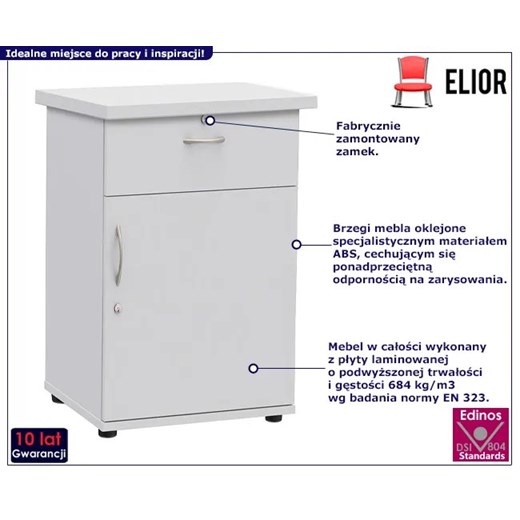 Biały biurowy kontenerek na kluczyk - Pareno Elior One Size Edinos.pl promocyjna cena