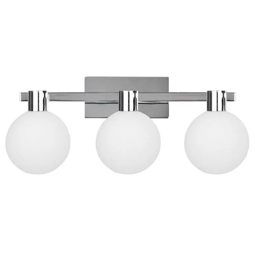 Chromowany kinkiet na listwie trzy szklane kule - V116-Suso Lumes One Size Edinos.pl
