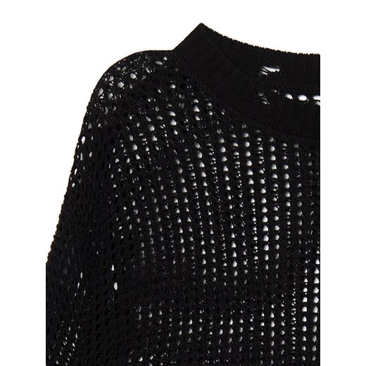 Cropp - Czarny ażurowy sweter - czarny Cropp S Cropp