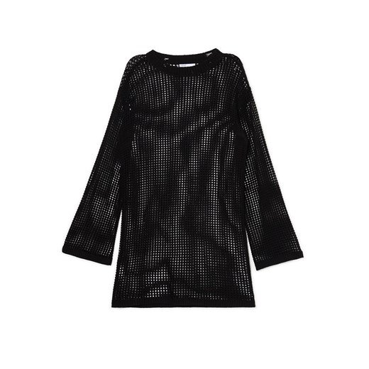 Cropp - Czarny ażurowy sweter - czarny Cropp S Cropp