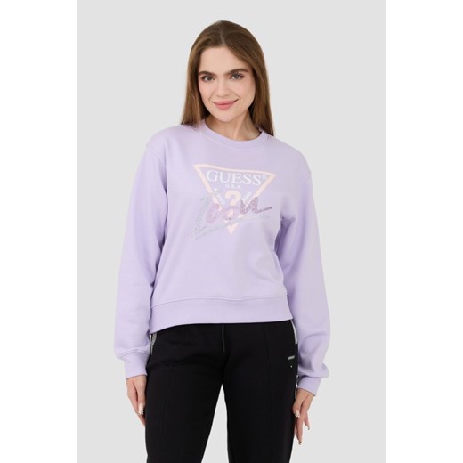 GUESS Lawendowa bluza Icon, Rozmiar XL ze sklepu outfit.pl w kategorii Bluzy damskie - zdjęcie 173970005