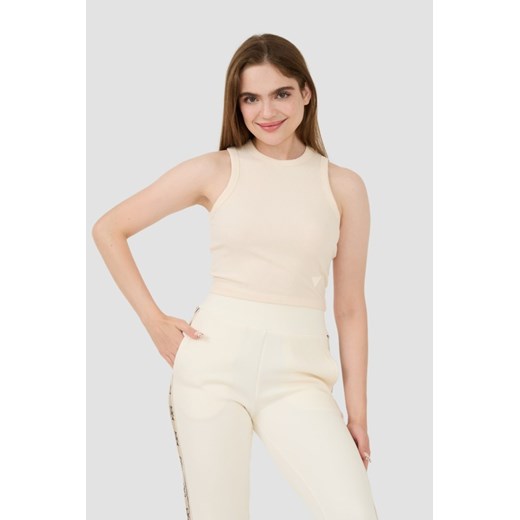 GUESS Beżowy top Edie Tank, Rozmiar XL ze sklepu outfit.pl w kategorii Bluzki damskie - zdjęcie 173970079