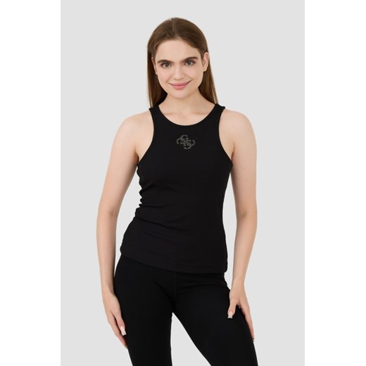 GUESS Czarny top Round Nk Guendalina, Rozmiar XL ze sklepu outfit.pl w kategorii Bluzki damskie - zdjęcie 173970085