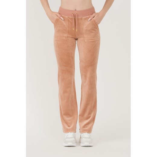 JUICY COUTURE Beżowe spodnie dresowe Del Ray Gold Pocketed Pant, Rozmiar XS ze sklepu outfit.pl w kategorii Spodnie damskie - zdjęcie 173970225