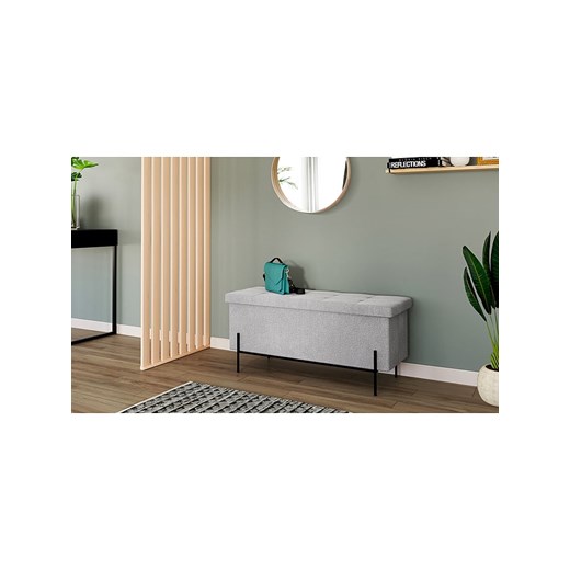 IDOMYA Essentials Ławka &quot;Loan&quot; w kolorze szarym ze schowkiem - 100 x 45 x 37 cm ze sklepu Limango Polska w kategorii Meble - zdjęcie 173971817