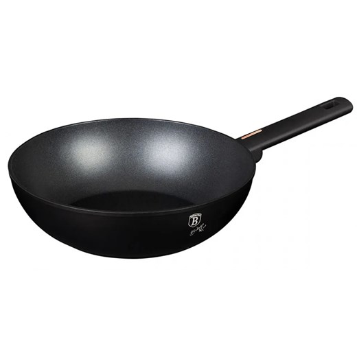 Czarny wok z potrójną powłoką tytanową 28cm E3-K52 ze sklepu Edinos.pl w kategorii Naczynia - zdjęcie 173974967