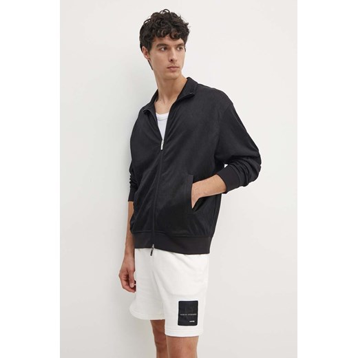 Armani Exchange bluza męska kolor czarny wzorzysta 6DZMLA ZJNMZ ze sklepu ANSWEAR.com w kategorii Bluzy męskie - zdjęcie 173975247