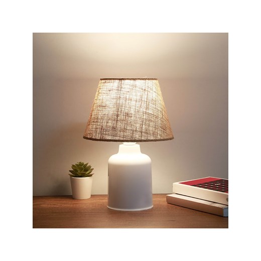 ABERTO DESIGN Lampa stołowa w kolorze jasnobrązowo-białym - wys. 31 x Ø 22 cm ze sklepu Limango Polska w kategorii Lampy stołowe - zdjęcie 173981385