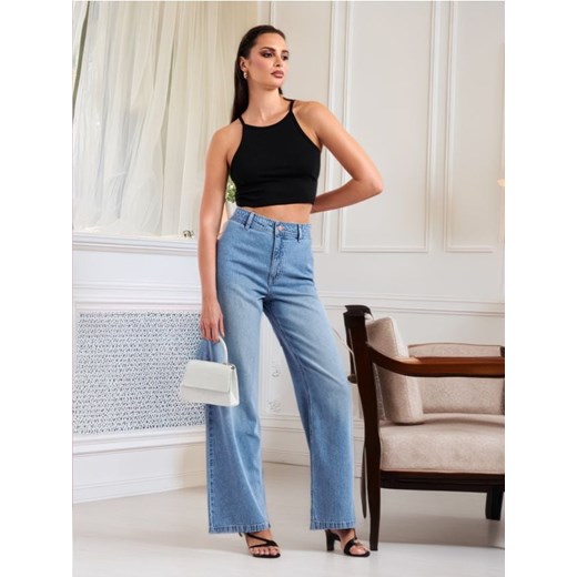 Sinsay - Jeansy wide leg high waist - niebieski ze sklepu Sinsay w kategorii Jeansy damskie - zdjęcie 173983218