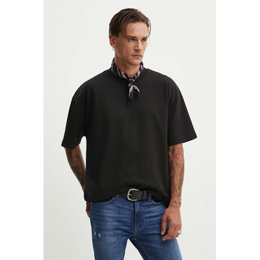 HUGO t-shirt bawełniany męski kolor czarny gładki 50516664 ze sklepu ANSWEAR.com w kategorii T-shirty męskie - zdjęcie 173983806
