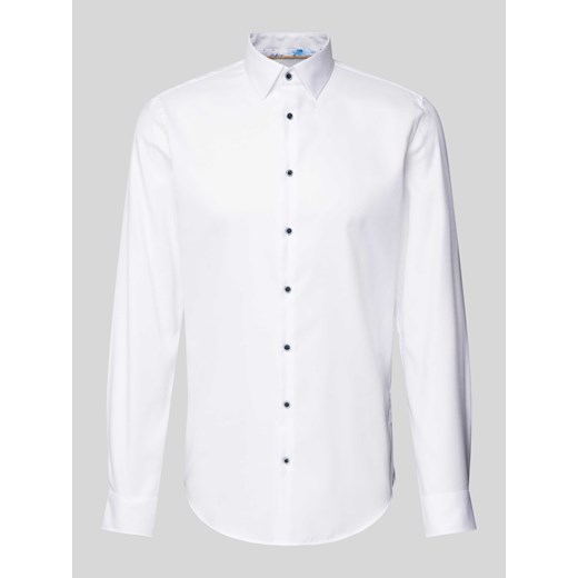 Koszula biznesowa o kroju slim fit z tkaniny two-ply z kołnierzykiem typu kent ze sklepu Peek&Cloppenburg  w kategorii Koszule męskie - zdjęcie 173984389