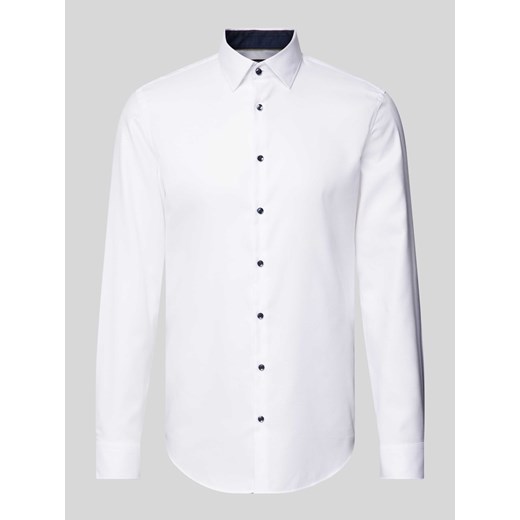 Koszula biznesowa o kroju slim fit z tkaniny two-ply z kołnierzykiem typu kent ze sklepu Peek&Cloppenburg  w kategorii Koszule męskie - zdjęcie 173984645
