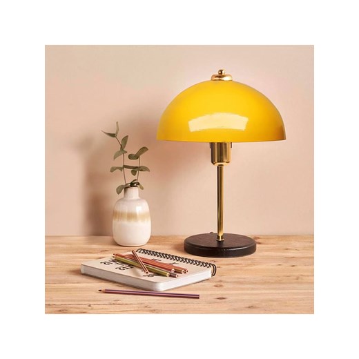 ABERTO DESIGN Lampa stołowa w kolorze żółto-czarnym - wys. 38 x Ø 23 cm ze sklepu Limango Polska w kategorii Oświetlenie - zdjęcie 173988285