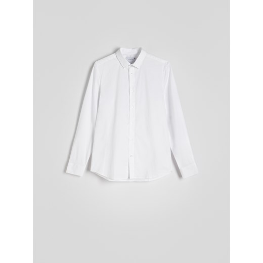 Reserved - Gładka koszula slim fit - biały ze sklepu Reserved w kategorii Koszule męskie - zdjęcie 173989026