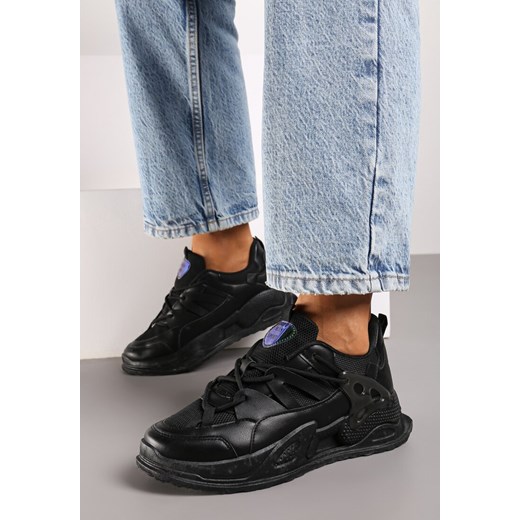Czarne Sneakersy Echowen ze sklepu born2be.pl w kategorii Buty sportowe damskie - zdjęcie 173989229