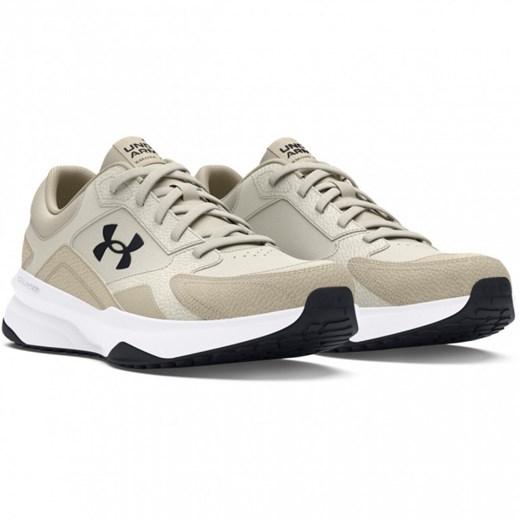 Męskie buty treningowe Under Armour  UA Edge Leather - beżowe ze sklepu Sportstylestory.com w kategorii Buty sportowe męskie - zdjęcie 173989407