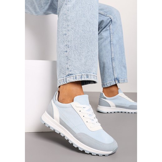 Niebieskie Sneakersy Sznurowane Egrania ze sklepu born2be.pl w kategorii Buty sportowe damskie - zdjęcie 173990759