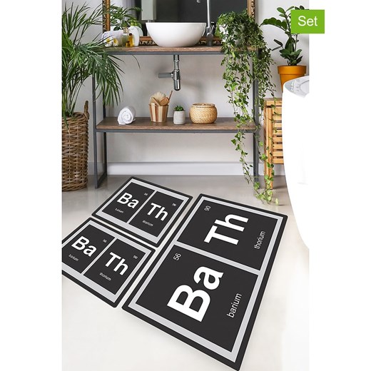 Colourful Cotton Dywaniki łazienkowe (3 szt.) w kolorze czarnym ze sklepu Limango Polska w kategorii Akcesoria łazienkowe - zdjęcie 173992509