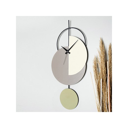 ABERTO DESIGN Zegar ścienny "Madeco" w kolorze zielono-kremowo-jasnoszarym - 30,5 x 68 cm ze sklepu Limango Polska w kategorii Zegary - zdjęcie 173992805