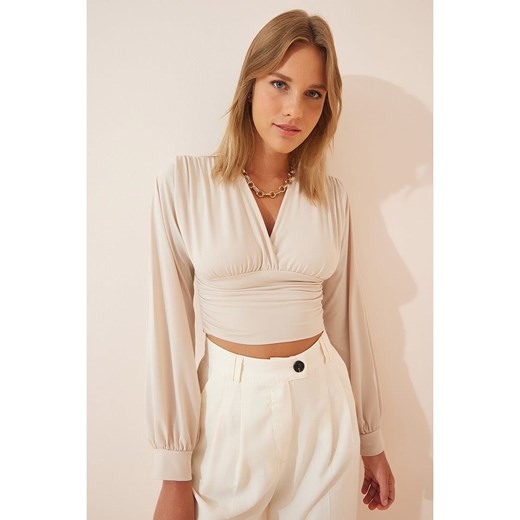 Happiness Istanbul Bluzka w kolorze kremowym ze sklepu Limango Polska w kategorii Bluzki damskie - zdjęcie 173993419