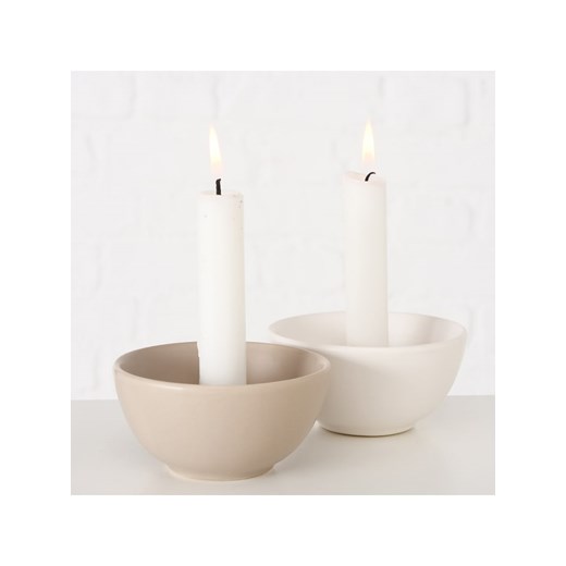 Boltze Świeczniki (2 szt.) &quot;Franyo&quot; w kolorze beżowo-kremowym - wys. 5 Boltze onesize wyprzedaż Limango Polska