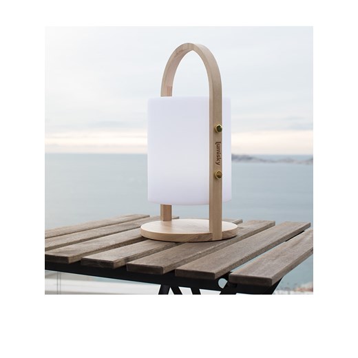 lumisky Lampa dekoracyjna LED &quot;Woody&quot; w kolorze białym - wys. 39 x Ø 18 cm ze sklepu Limango Polska w kategorii Dekoracje i akcesoria ogrodowe - zdjęcie 173993756