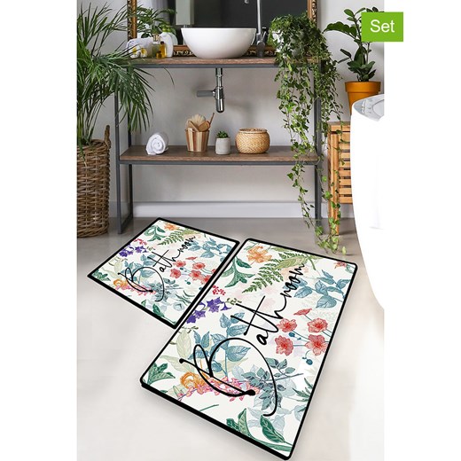 Colourful Cotton Dywaniki łazienkowe (2 szt.) ze wzorem ze sklepu Limango Polska w kategorii Akcesoria łazienkowe - zdjęcie 173996338