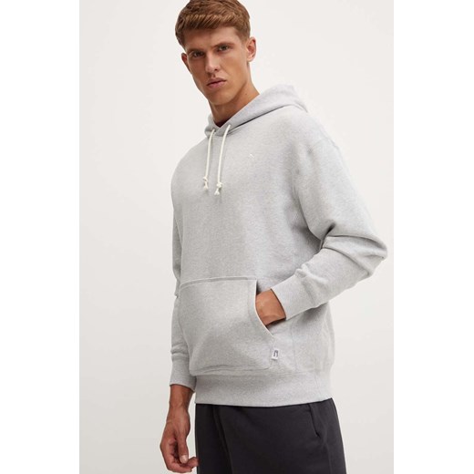 Puma bluza bawełniana MMQ męska kolor szary z kapturem melanżowa 624011 ze sklepu ANSWEAR.com w kategorii Bluzy męskie - zdjęcie 173998989