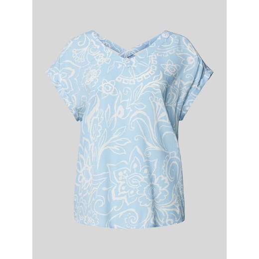 T-shirt z dekoltem w zaokrąglony serek ze sklepu Peek&Cloppenburg  w kategorii Bluzki damskie - zdjęcie 173999379