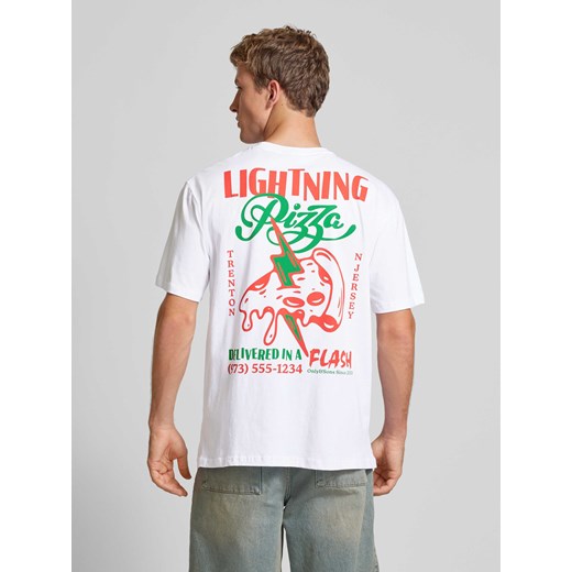 T-shirt z okrągłym dekoltem model ‘LIGHTNINGPIZZA’ Only & Sons XL Peek&Cloppenburg 