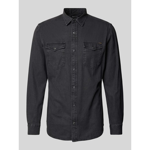 Koszula casualowa o kroju slim fit z kołnierzykiem typu kent model ‘ESHERIDAN’ ze sklepu Peek&Cloppenburg  w kategorii Koszule męskie - zdjęcie 173999889