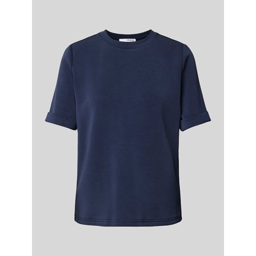 T-shirt z prążkowanym okrągłym dekoltem ze sklepu Peek&Cloppenburg  w kategorii Bluzki damskie - zdjęcie 174000248