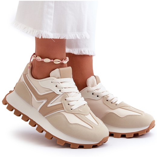 Buty sportowe damskie sneakersy płaskie sznurowane