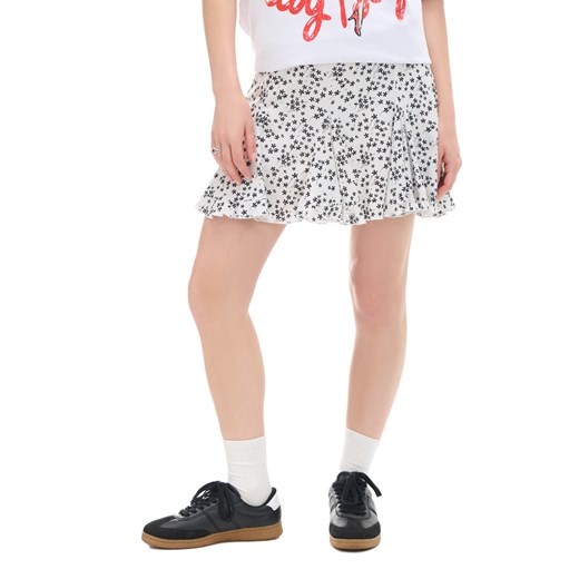 Cropp - Mini spódnica w kwiaty - biały ze sklepu Cropp w kategorii Spódnice - zdjęcie 174003307