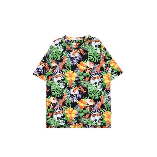 Cropp - Wzorzysta koszulka w punkowym wydaniu - wielobarwny ze sklepu Cropp w kategorii T-shirty męskie - zdjęcie 174003369