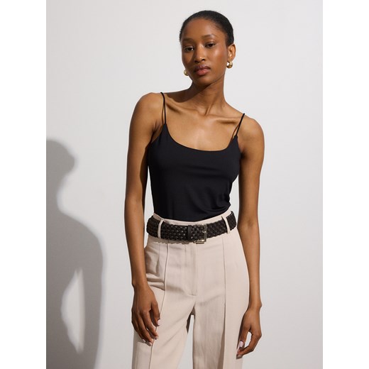 Reserved - Spodnie z paskiem - beżowy Reserved XL Reserved