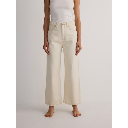 Reserved - Jeansy wide leg - kremowy Reserved 42 Reserved