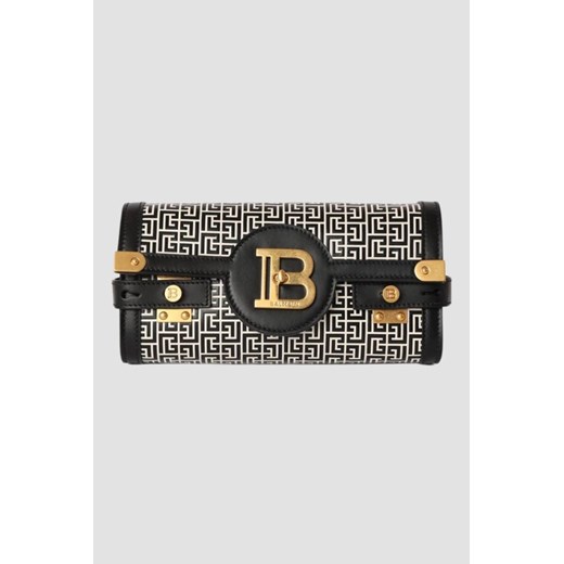 BALMAIN Czarno-biała torebka B-buzz Pouch 23-cuir Emb Pb ze sklepu outfit.pl w kategorii Kopertówki - zdjęcie 174005555