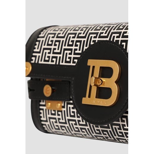 BALMAIN Czarno-biała torebka B-buzz Pouch 23-cuir Emb Pb outfit.pl