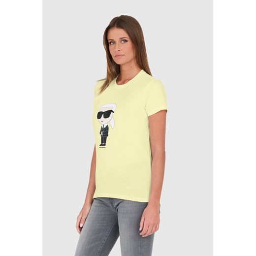 KARL LAGERFELD Żółty t-shirt Ikonik 2.0 Karl T-shirt, Wybierz rozmiar L ze sklepu outfit.pl w kategorii Bluzki damskie - zdjęcie 174006795