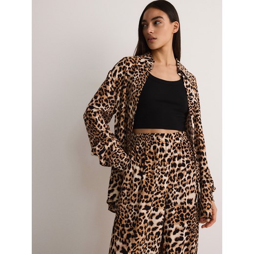 Reserved - Koszula w zwierzęcy wzór - beżowy ze sklepu Reserved w kategorii Koszule damskie - zdjęcie 174006986