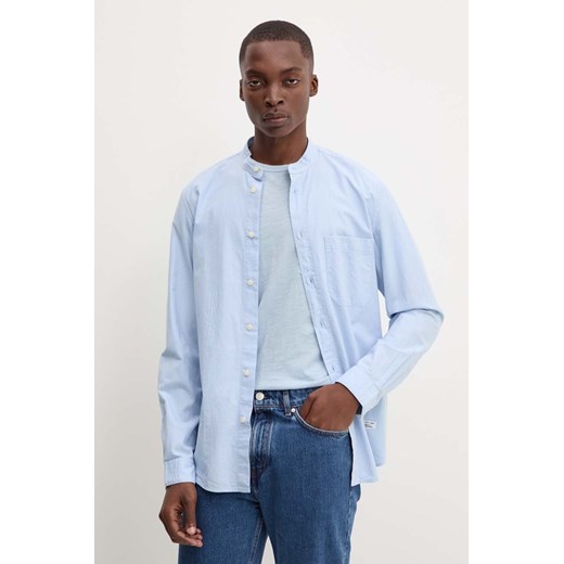 Marc O&apos;Polo koszula bawełniana DENIM męska kolor niebieski regular ze stójką 5000000295 ze sklepu ANSWEAR.com w kategorii Koszule męskie - zdjęcie 174008395