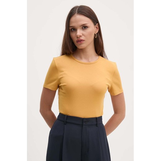 Lauren Ralph Lauren t-shirt damski kolor żółty 200807563 ze sklepu ANSWEAR.com w kategorii Bluzki damskie - zdjęcie 174008885
