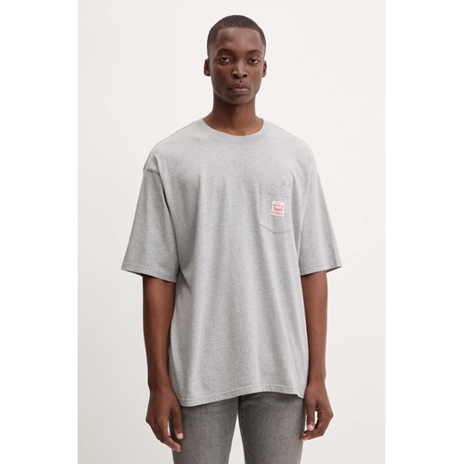 Levi&apos;s t-shirt bawełniany męski kolor szary gładki A5850 ze sklepu ANSWEAR.com w kategorii T-shirty męskie - zdjęcie 174008986
