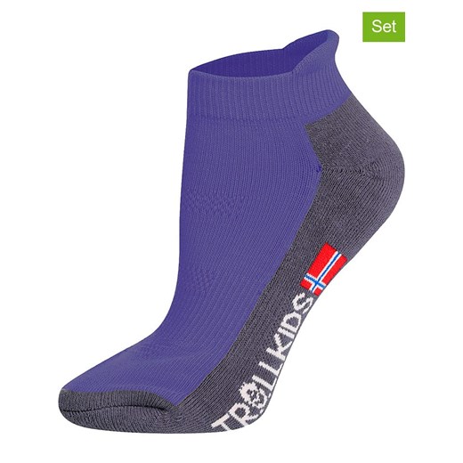 Trollkids Skarpety turystyczne (2 pary) &quot;Hiking Low Cut Socks II&quot;  w kolorze fioletowym ze sklepu Limango Polska w kategorii Skarpetki dziecięce - zdjęcie 174009796