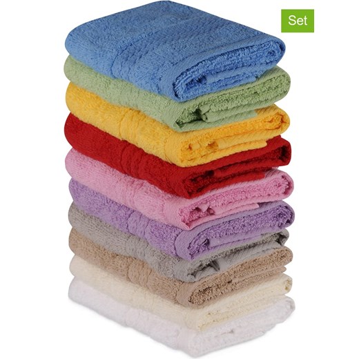 Colorful Cotton Ręczniki (10 szt.) "Rainbow" w różnych kolorach dla Colorful Cotton 30x50 cm okazja Limango Polska